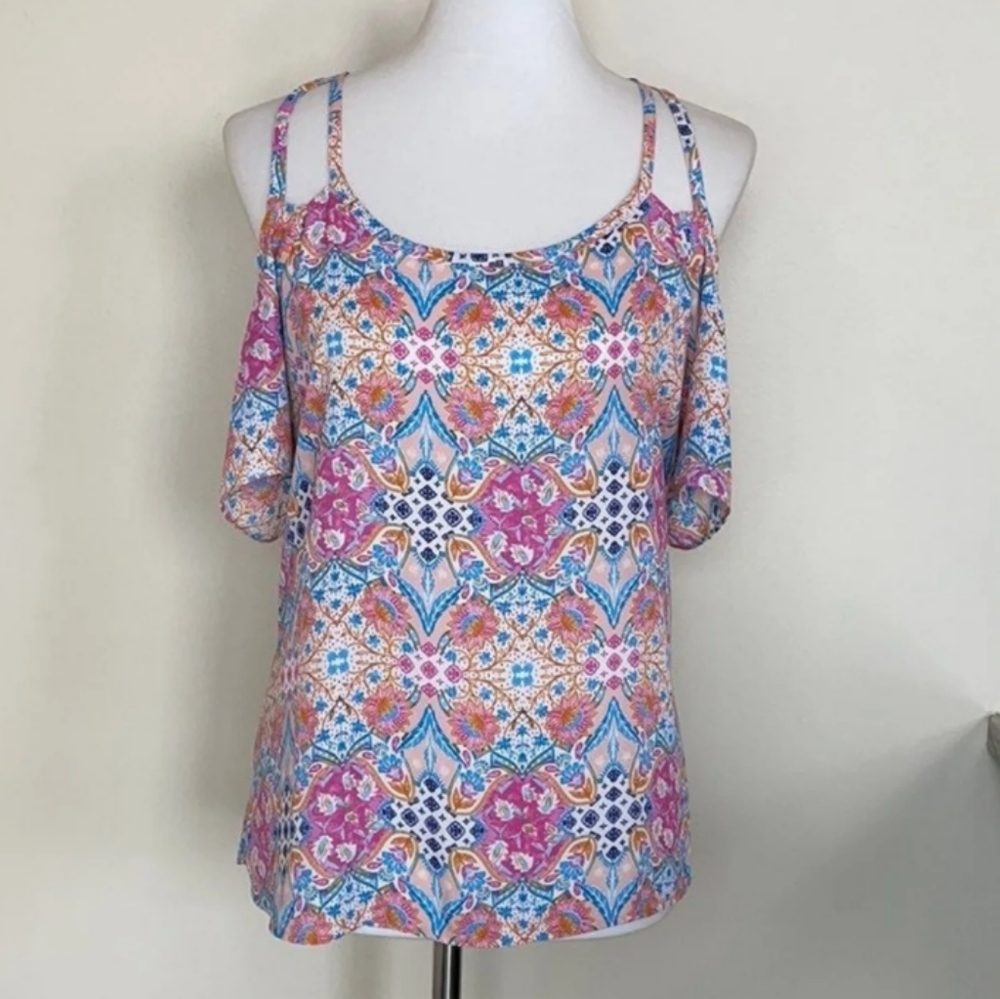 Pink Rose Cold Shoulder Top